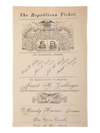 [1884 ELECTION]. -- [BLAINE, James G.]. Broadsides from the 1884 Blaine and Logan campaign including "The Republican Ticket" with jugate portraits.