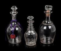 A Group of Ten Cut Glass Decanters