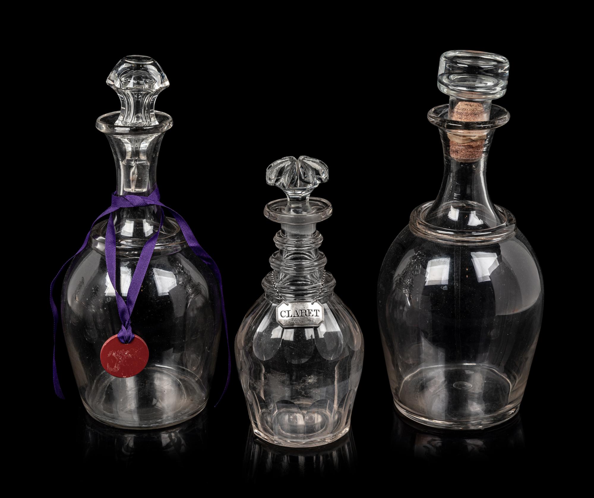 A Group of Ten Cut Glass Decanters