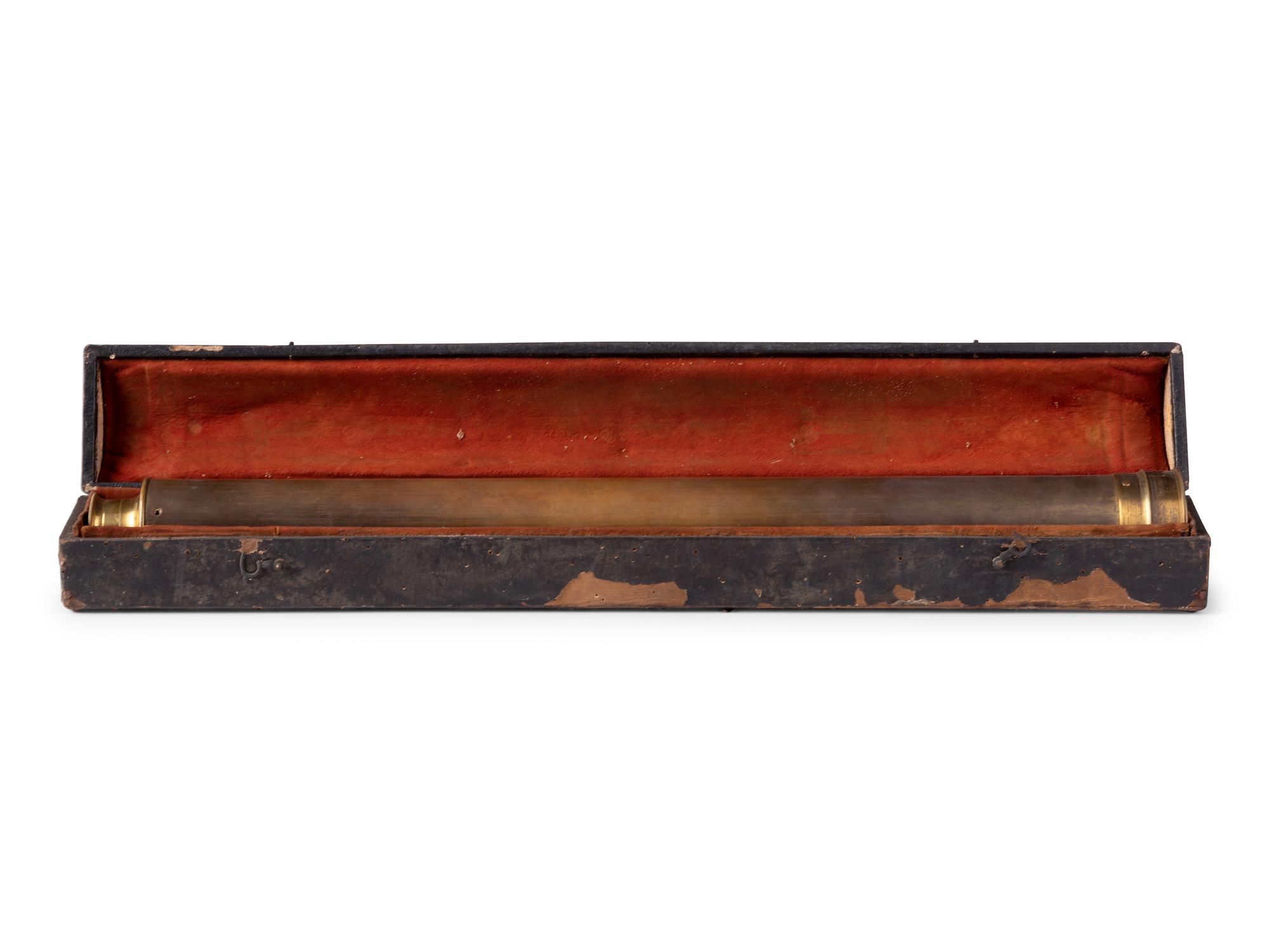 1 3/4-inch telescope, possibly naval. Length of body tube 21 1/2 in. 19th century.