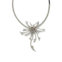 DIAMOND AND WHITE GOLD FLOWER NECKLACE