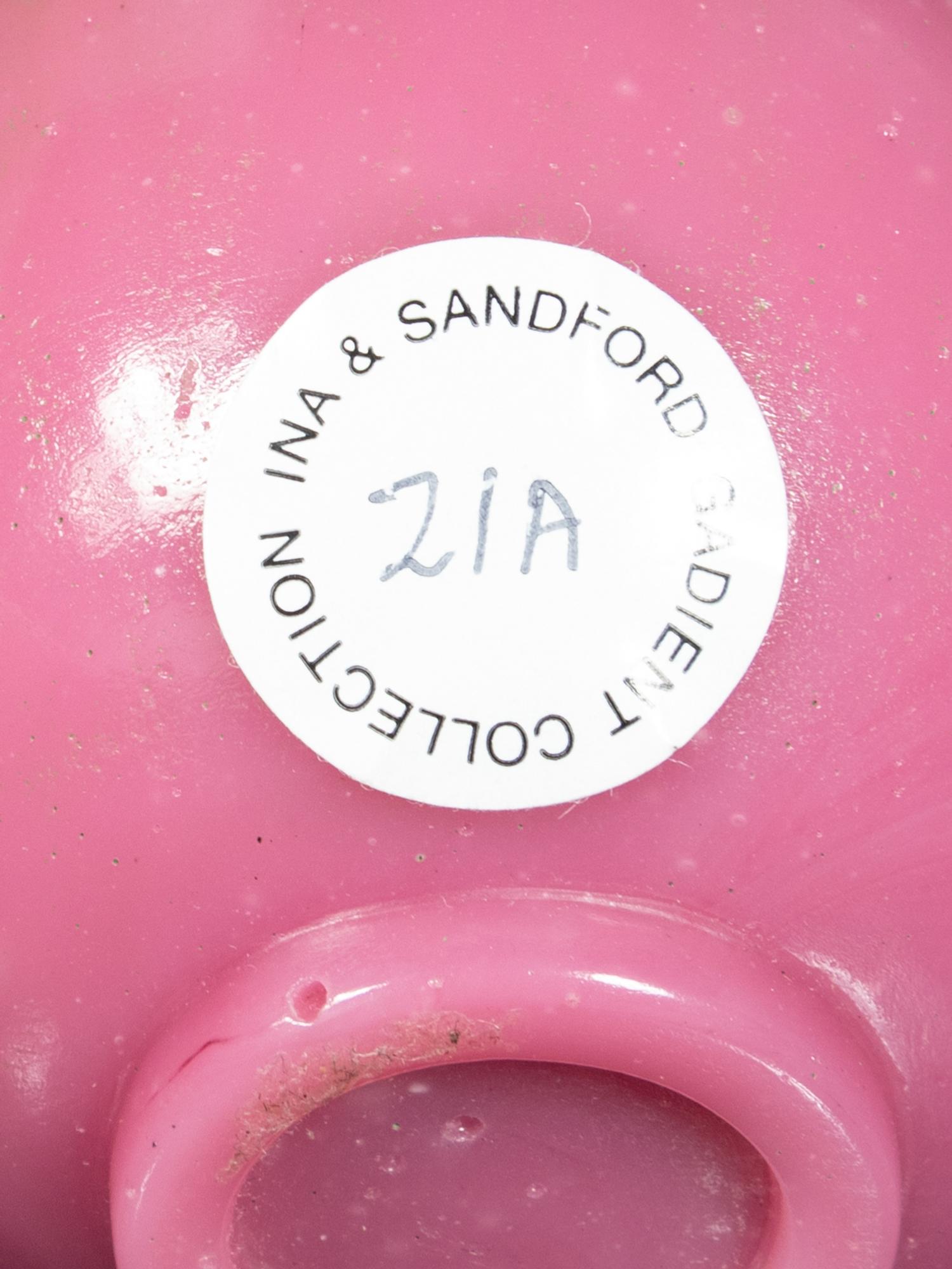 Five Chinese Opaque Pink Glass Articles
