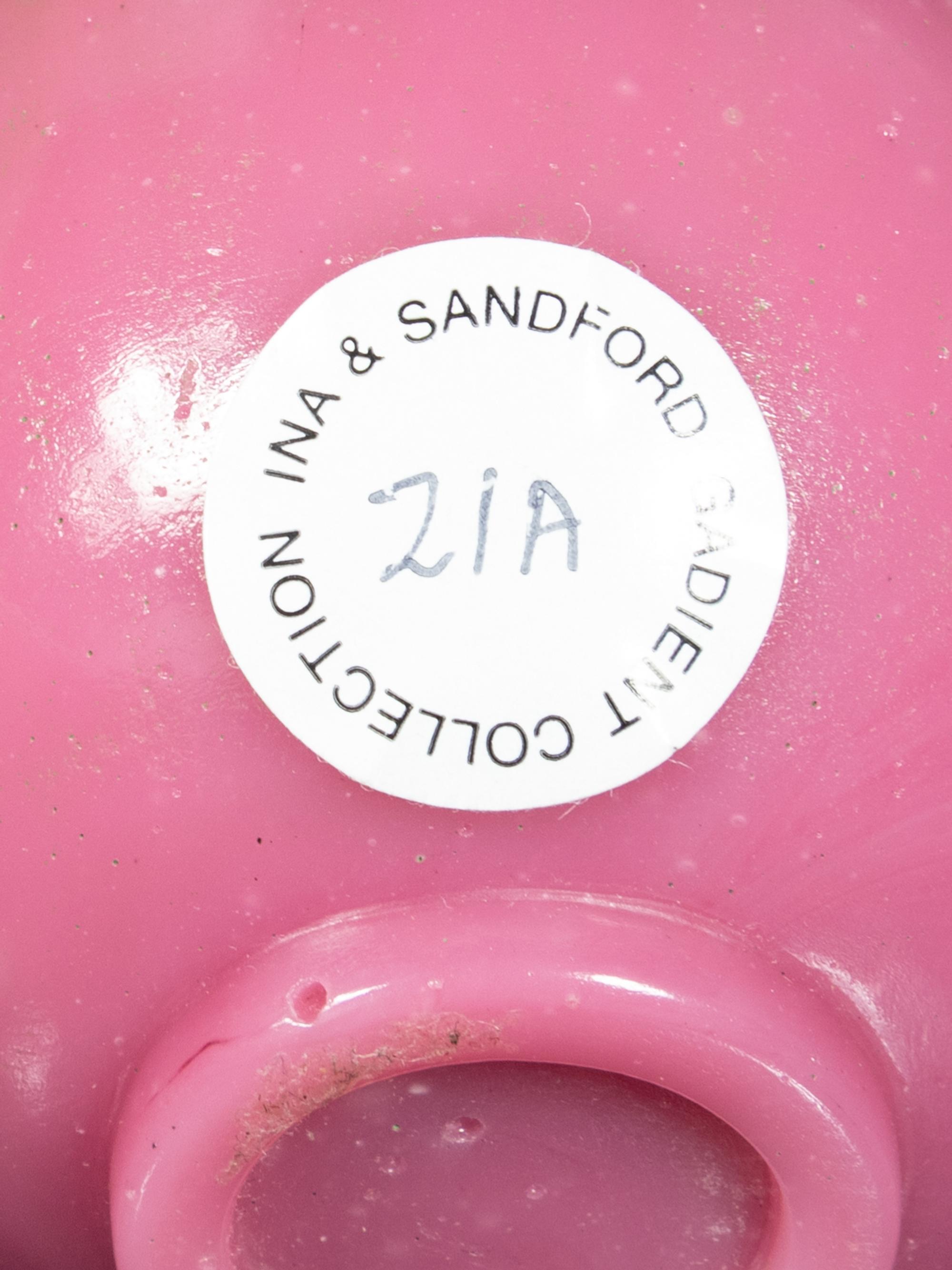 Five Chinese Opaque Pink Glass Articles