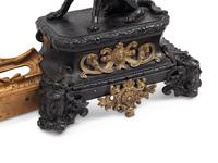 A Gilt and Patinated Bronze Fire Fender with Dog-Form Chenets