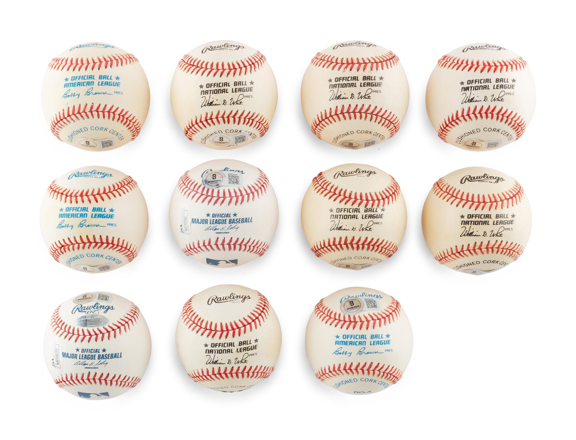 A Group of 3,000 Strikeout Club Signed Autograph Baseballs (Beckett Authentication Services).