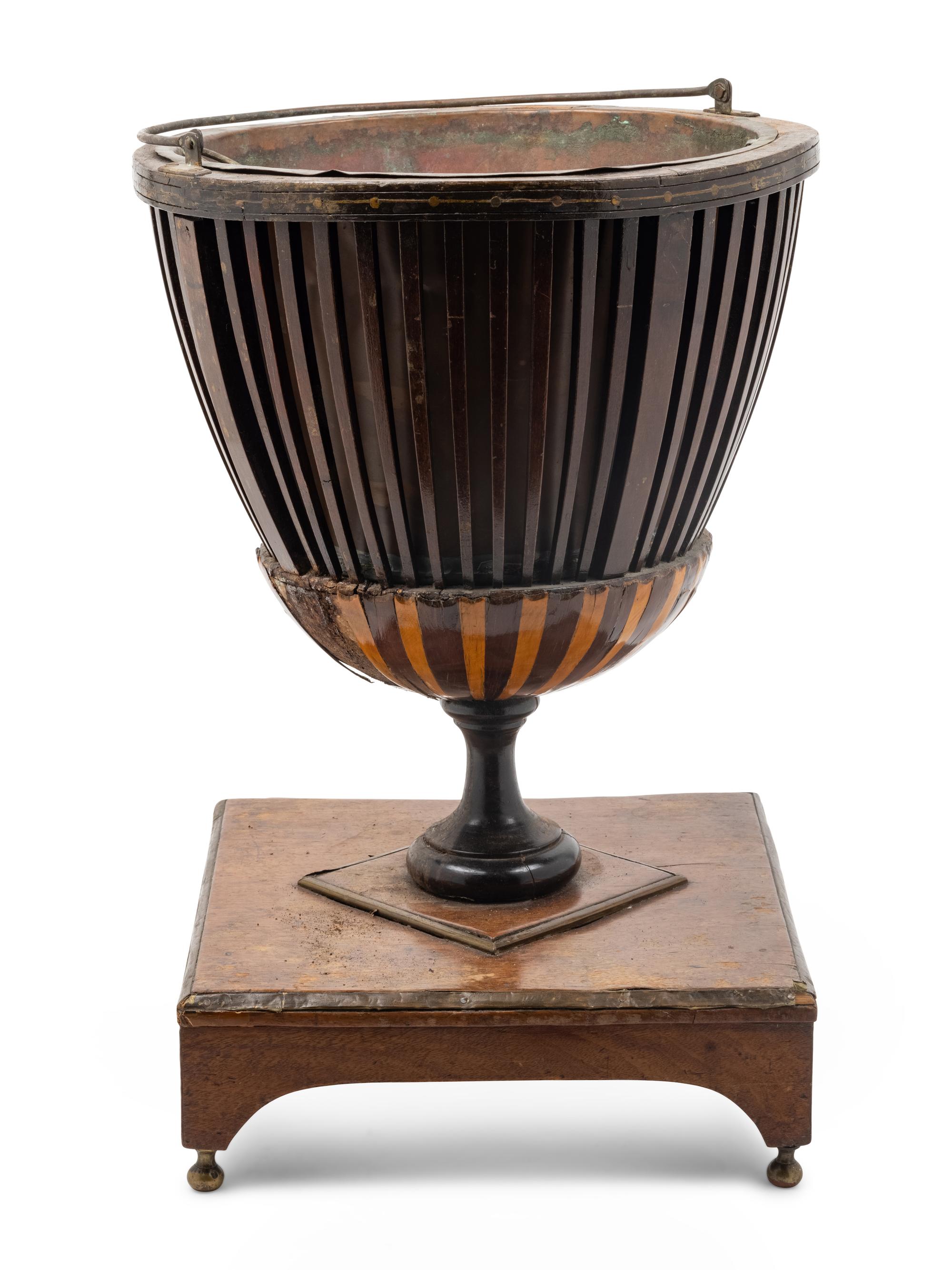 A George III Inlaid Mahogany Bucket on Stand