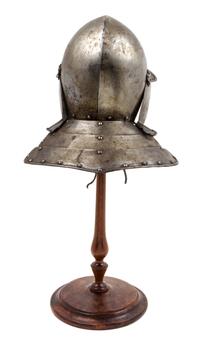 A Cromwellian Lobster Tail Helmet Height 24 3/4 inches. — 17TH CENTURY