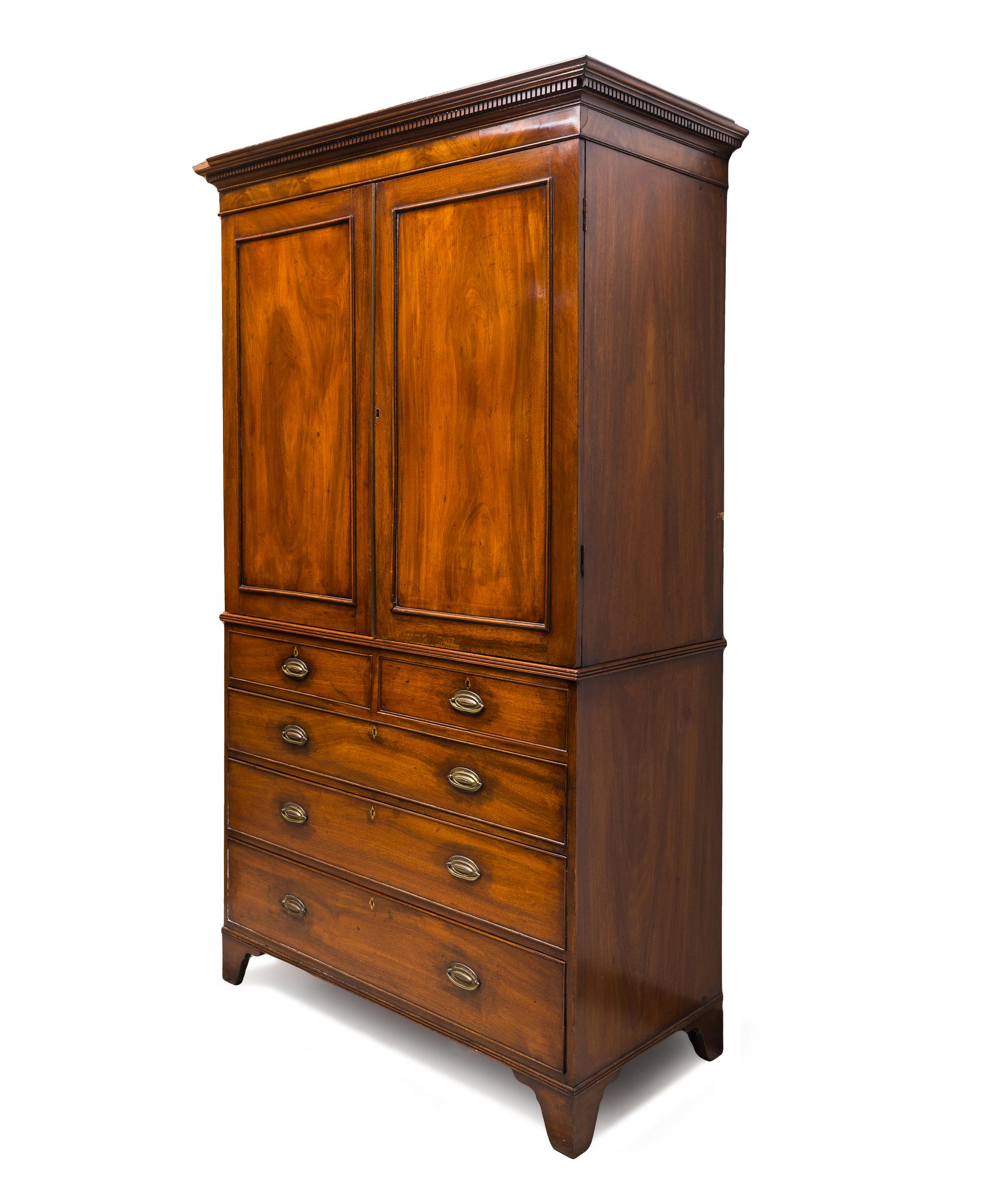 A Regency Mahogany Linen Press