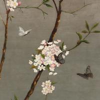 A Pair of Painted Canvas Wall Panels