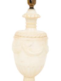 A Regency Style Carved White Marble Urn Mounted as a Lamp