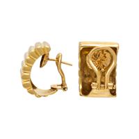 Three Pairs of Yellow Gold Earrings