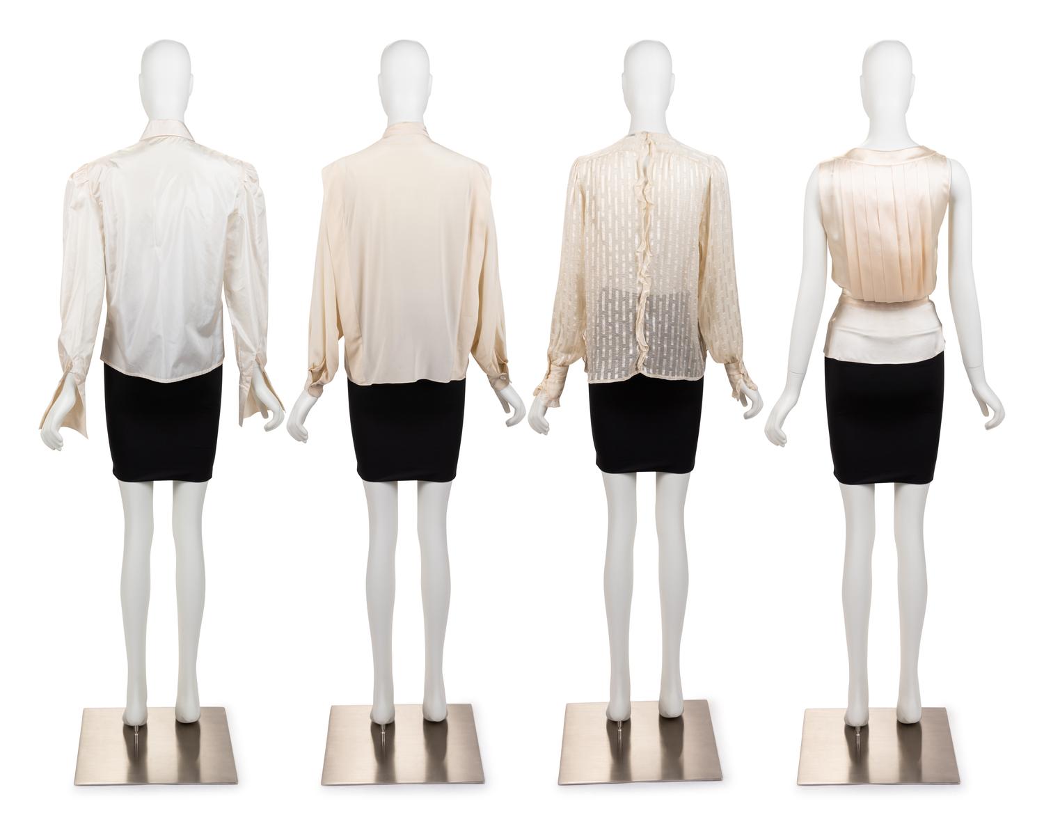 Four Designer Blouses: Two Chanel, Two Calvin Klein, 1980-90s