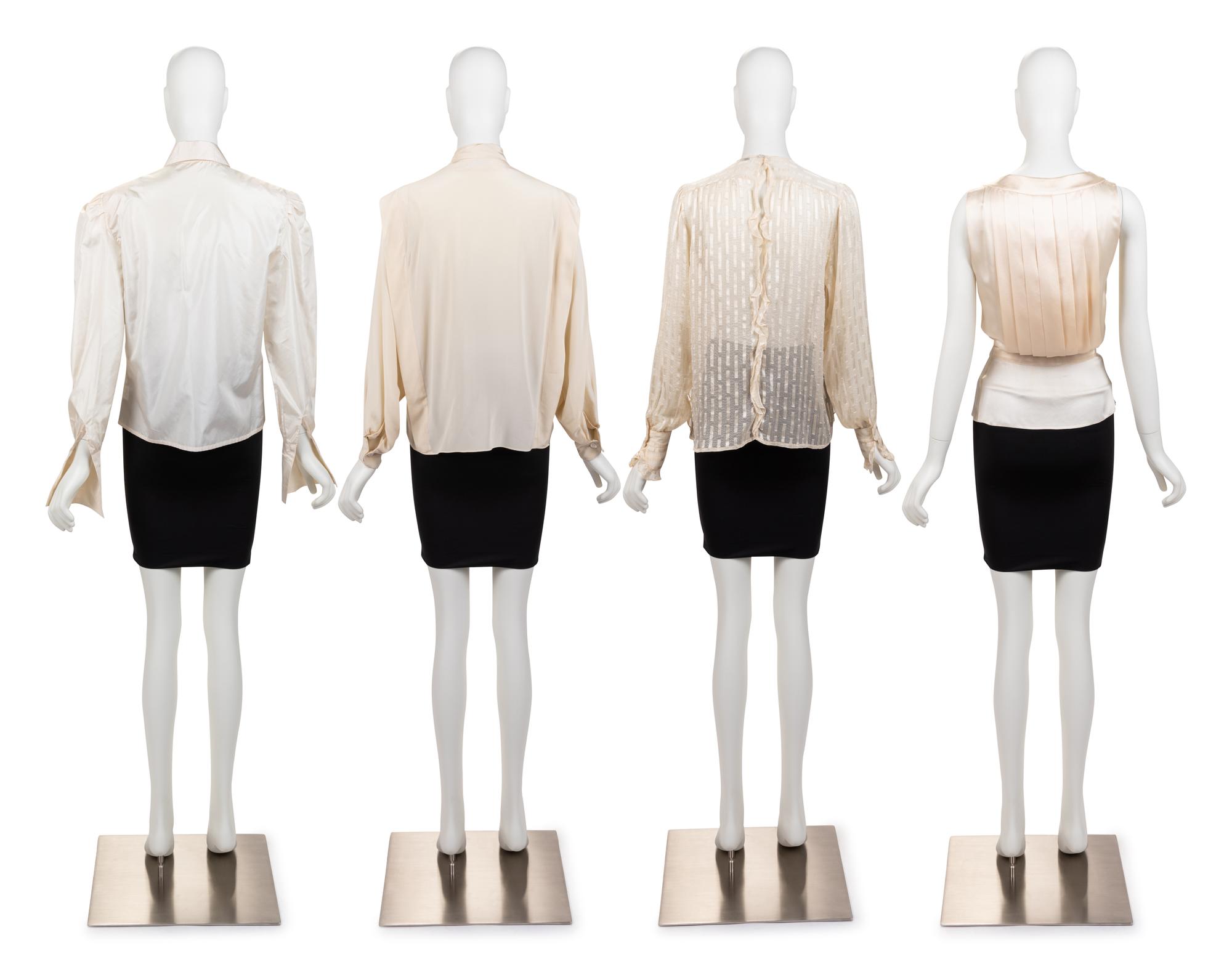 Four Designer Blouses: Two Chanel, Two Calvin Klein, 1980-90s