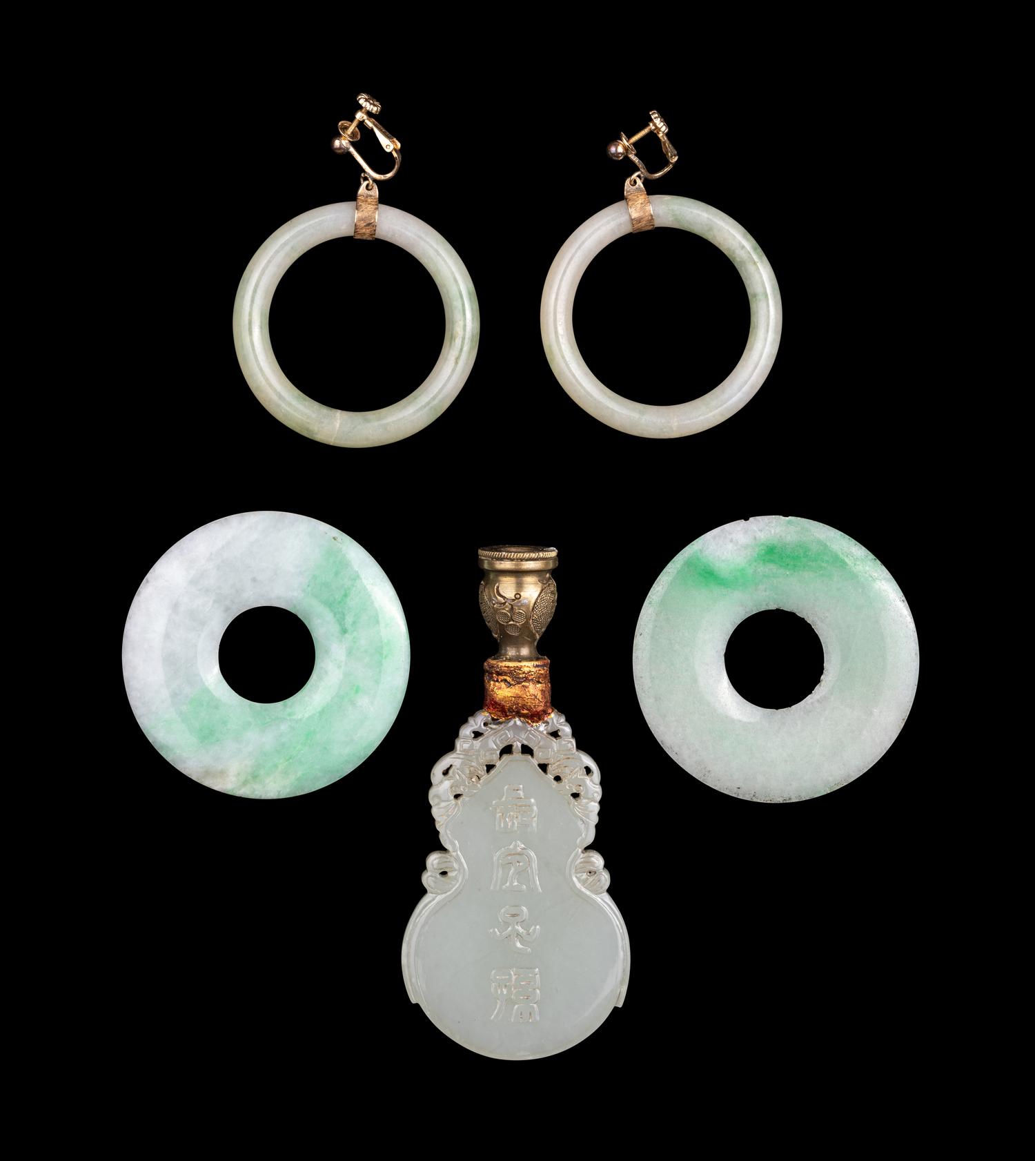 Five Chinese Jadeite and Jade Jewelry