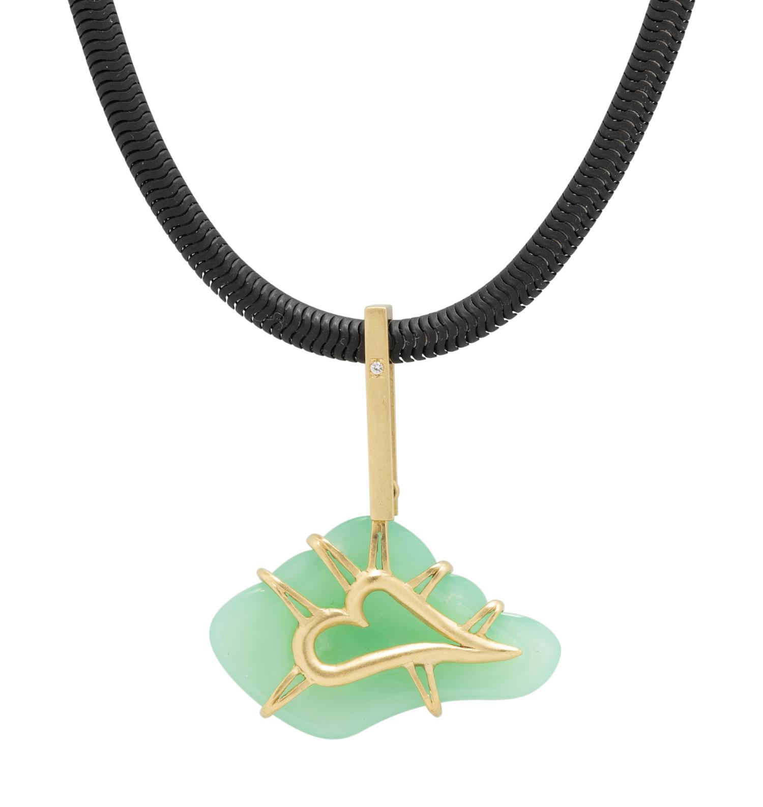 CHRYSOPRASE CLOUD PENDANT NECKLACE