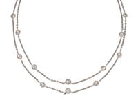 DIAMOND AND WHITE GOLD STATION NECKLACE