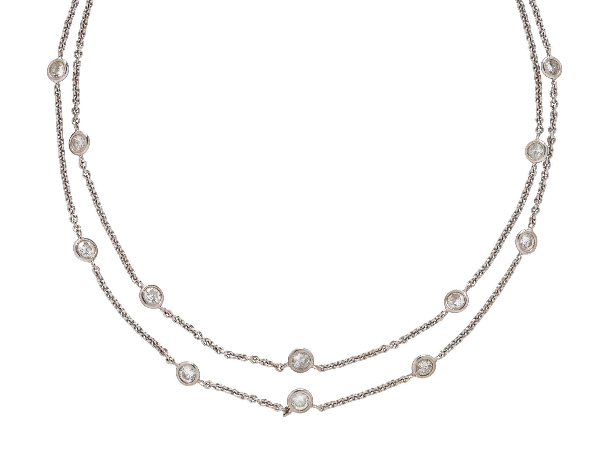 DIAMOND AND WHITE GOLD STATION NECKLACE