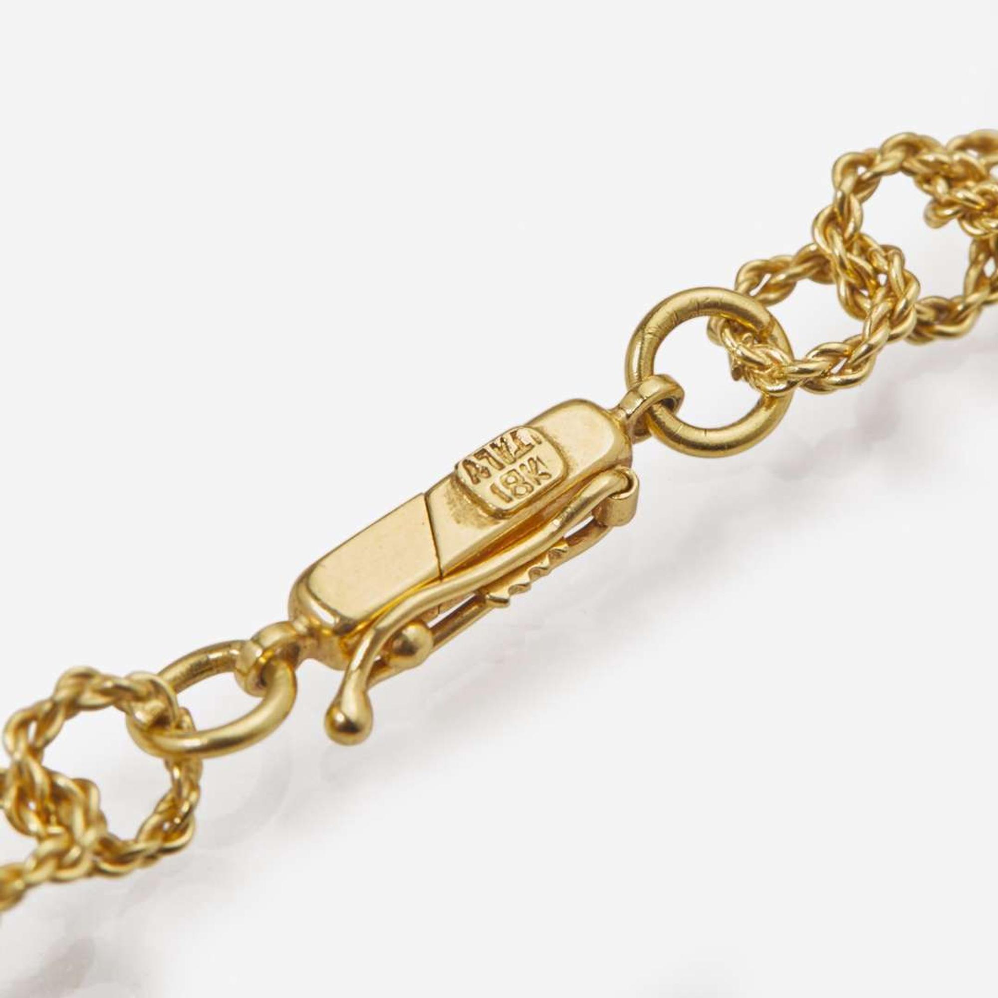 An 18K Yellow Gold Bead Necklace