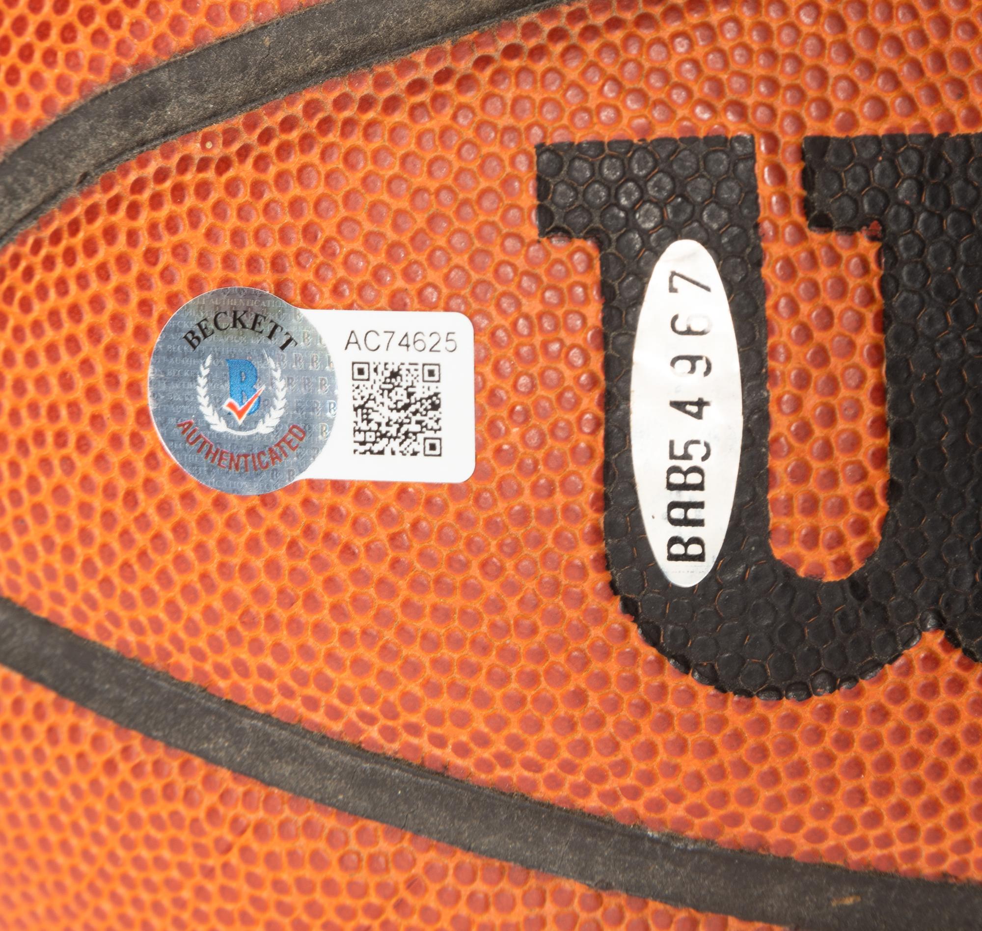 A Michael Jordan Signed Autograph Wilson Basketball (Beckett Authentication Services Letter, Upper Deck Authenticated Hologram).
