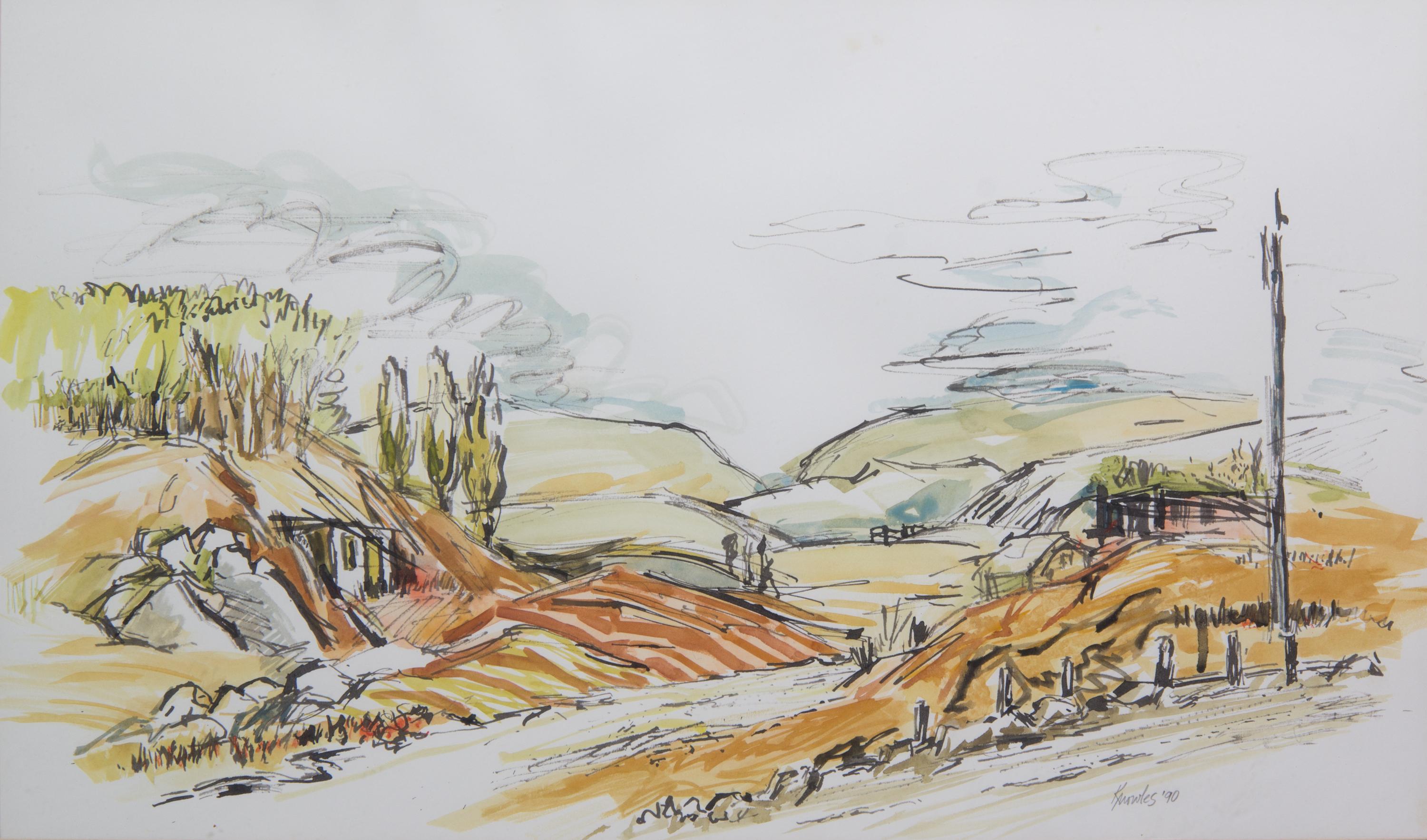 Richard Knowles, (American, 20th century), Two landscapes