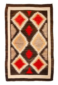 Group of Two Navajo Weavings Serrate Diamonds