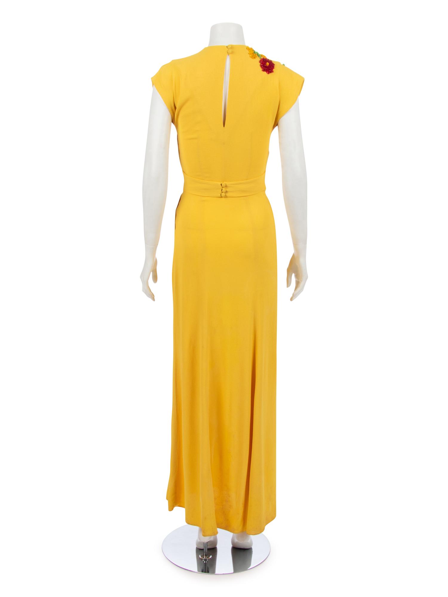 Three Dresses; One Rosenstein, One Yellow Crepe, One Black with Soutache, 1940s