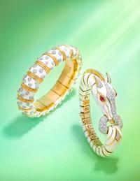 DAVID WEBB, DIAMOND, RUBY AND ENAMEL HORSE BRACELET