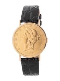 CHOPARD, 18K YELLOW GOLD HIDDEN DIAL COIN WATCH