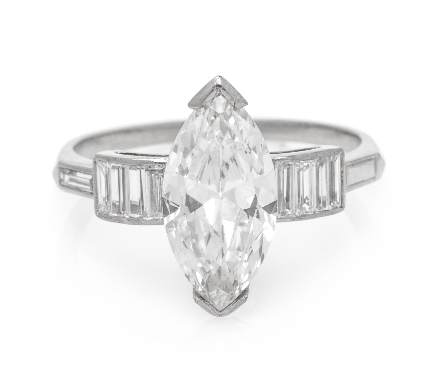 A Platinum and Diamond Ring, 2.65 dwts.