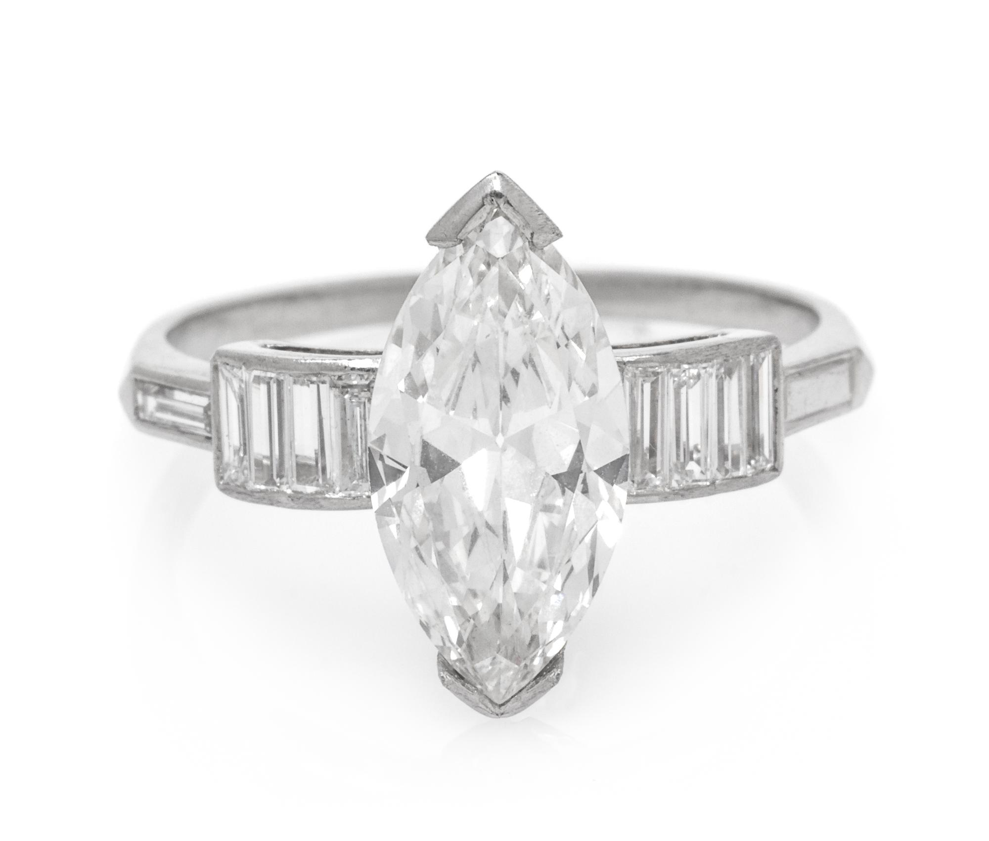 A Platinum and Diamond Ring, 2.65 dwts.