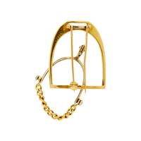 HERMÈS, BICOLOR GOLD STIRRUP AND SPUR BROOCH