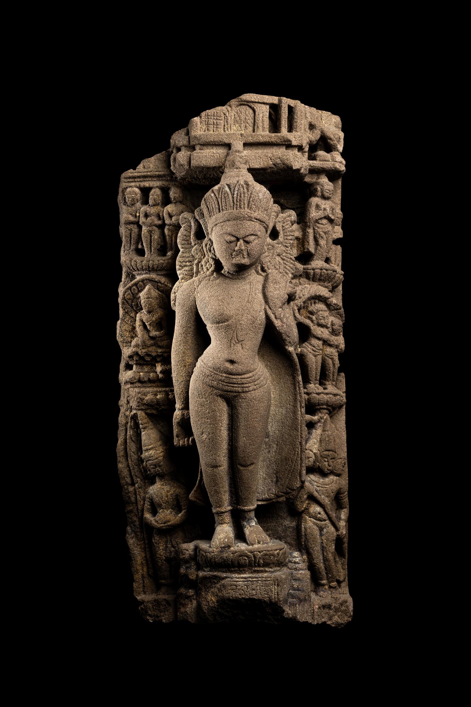A Khmer Sandstone 'Bodhisattva' Carving