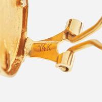 A Pair of 14K Yellow Gold Coin Earrings
