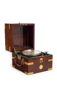 A Mahogany and Brass Mounted Two-Day Marine Chronometer