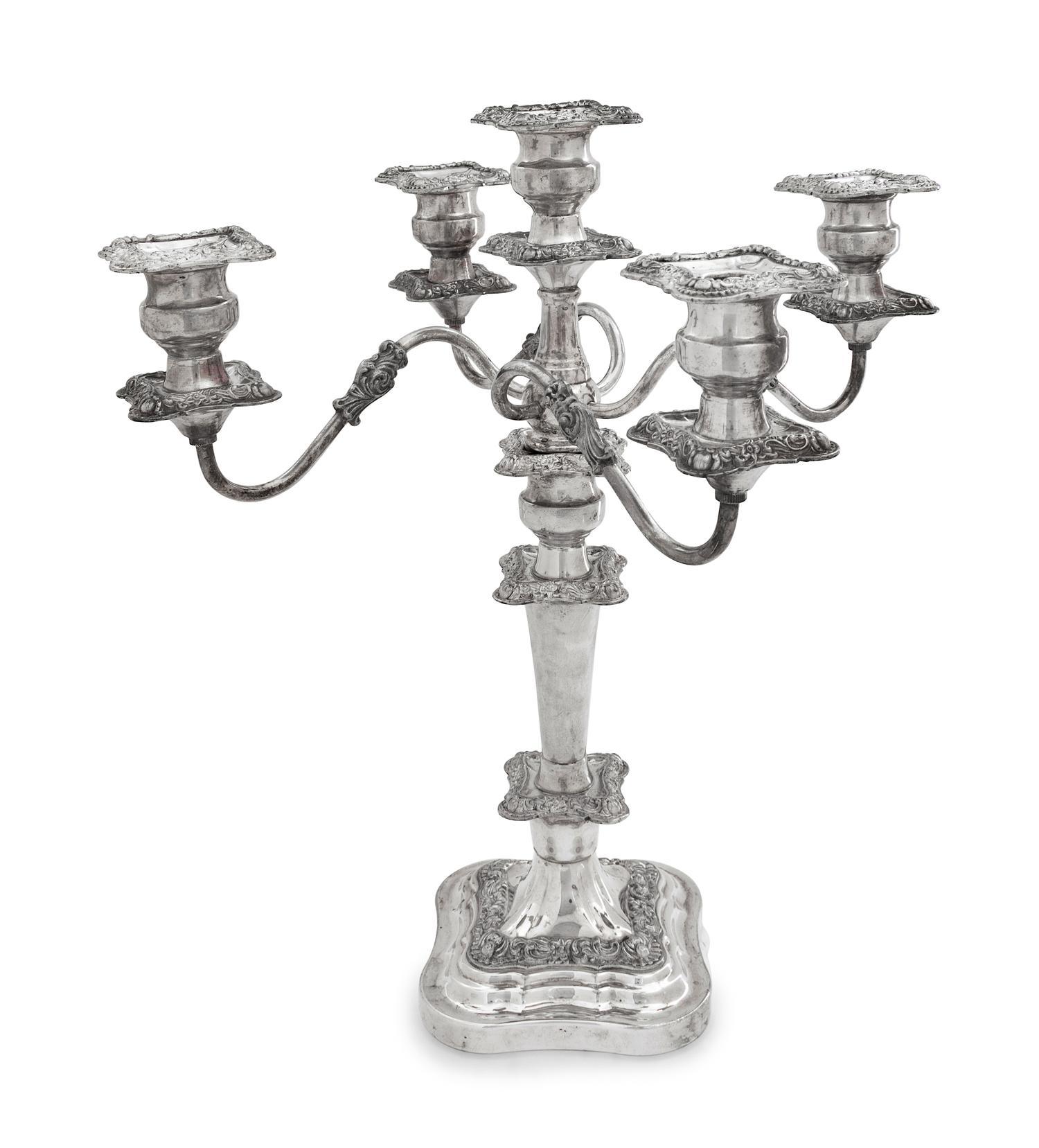 An American Silver-Plate Five-Light Candelabrum