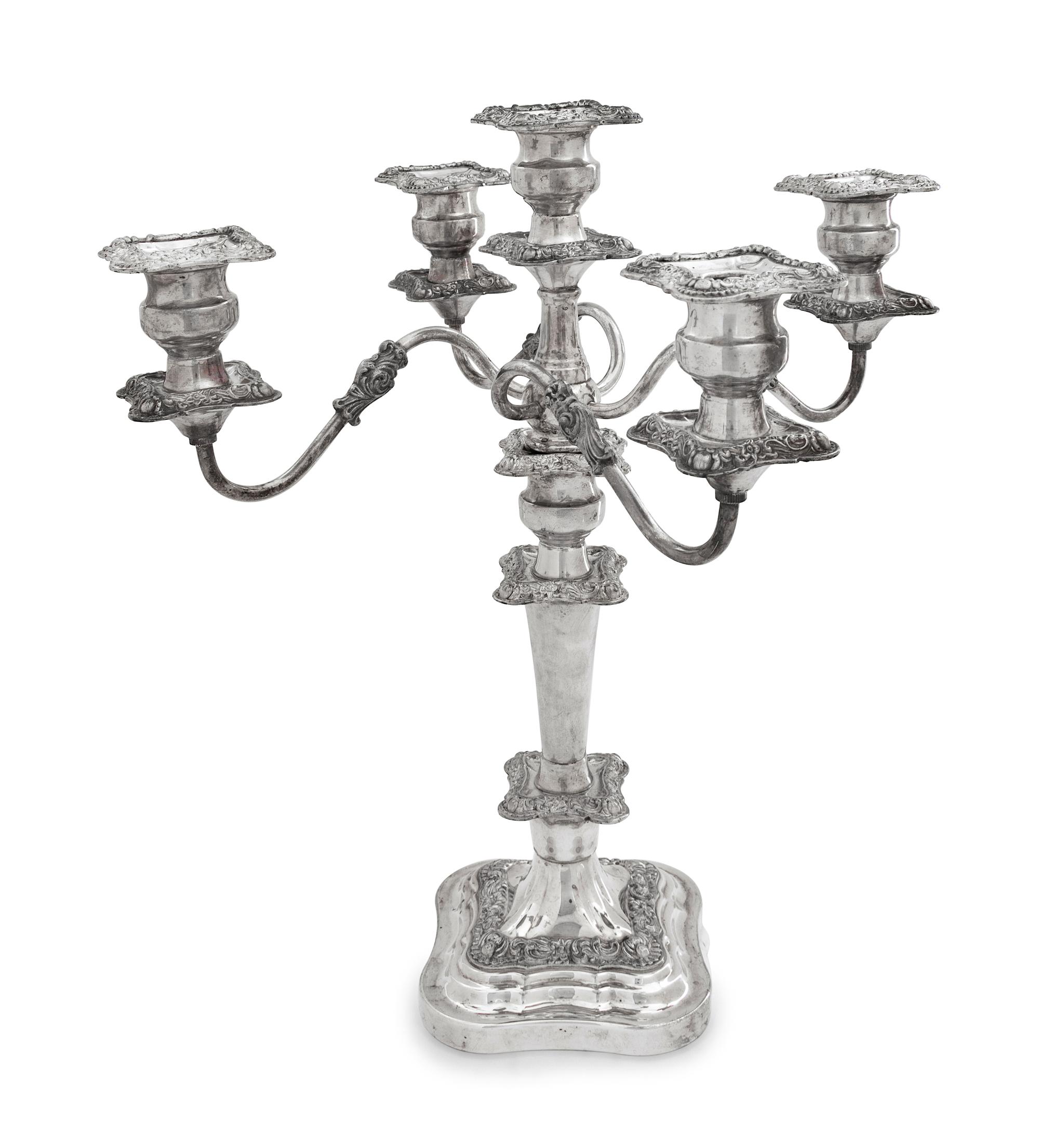 An American Silver-Plate Five-Light Candelabrum