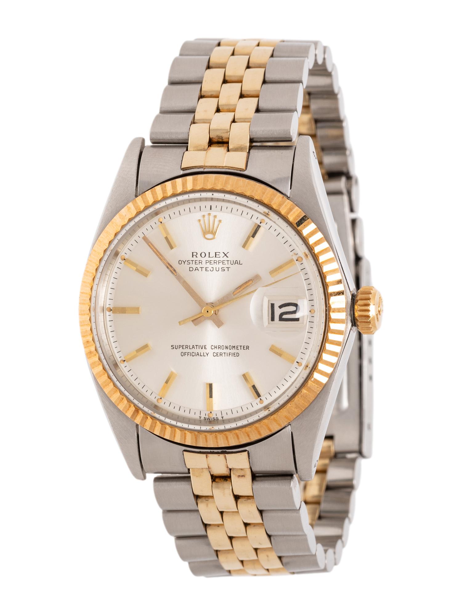 ROLEX, REF. 1601 STAINLESS STEEL AND 14K YELLOW GOLD 'DATEJUST' WATCH
