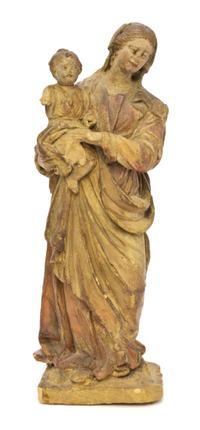 A Continental Terracotta Figural Group, Height 10 1/4 inches.