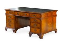 An English Walnut Pedestal Desk