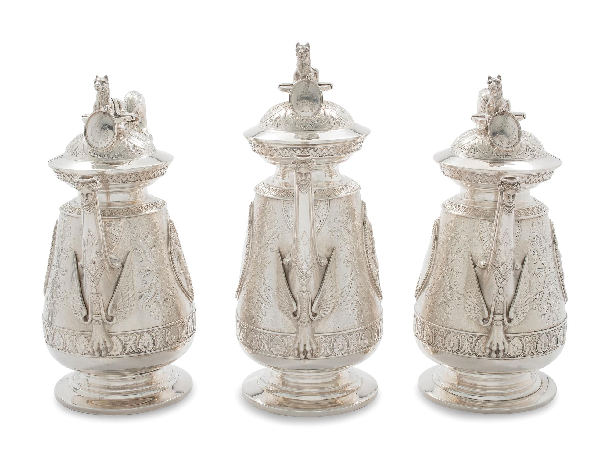 An American Aesthetic Movement Six-Piece Coin Silver Tea and Coffee Service