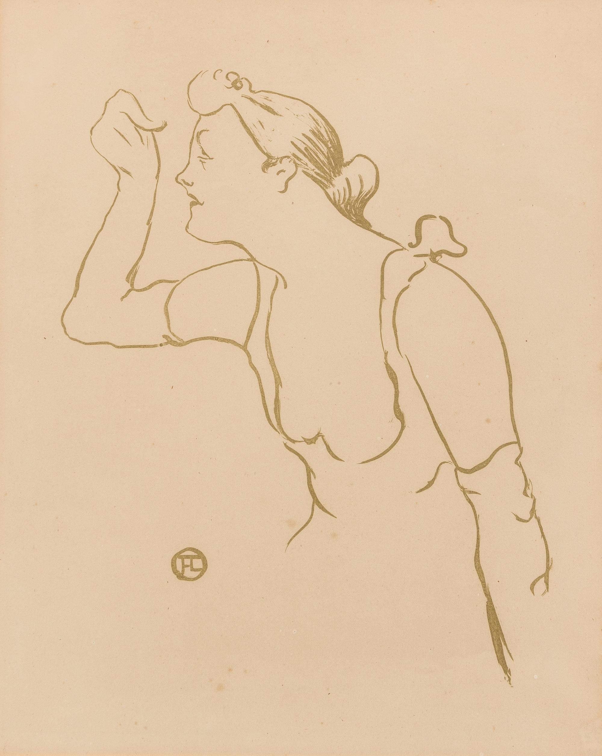 Henri de Toulouse-Lautrec, (French, 1864-1901), Paula Brebion (from Le Cafe Concert), 1893