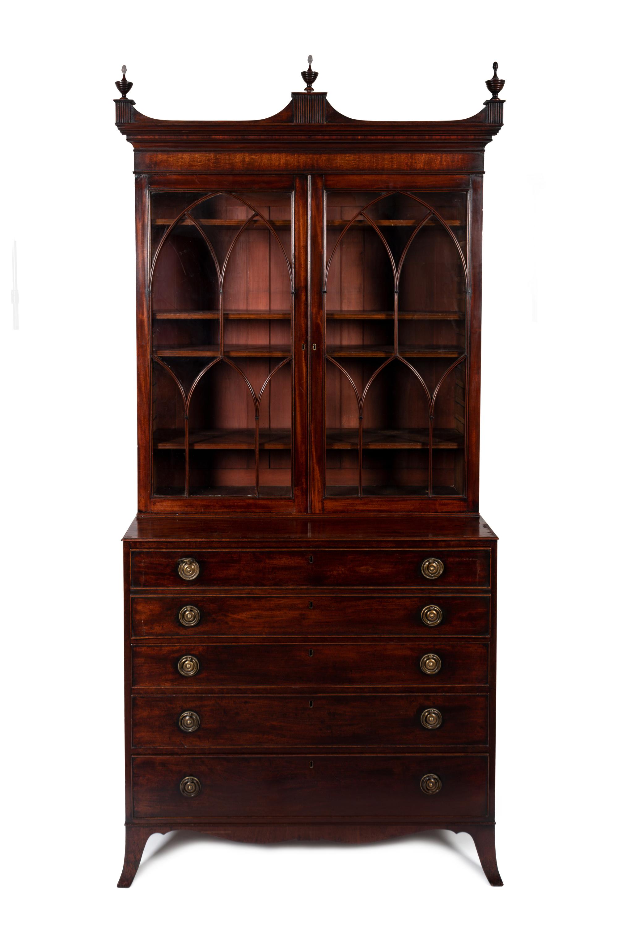A George III Mahogany Secretary Bookcase