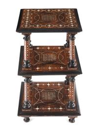A North Italian Bone Inlaid Walnut Side Table