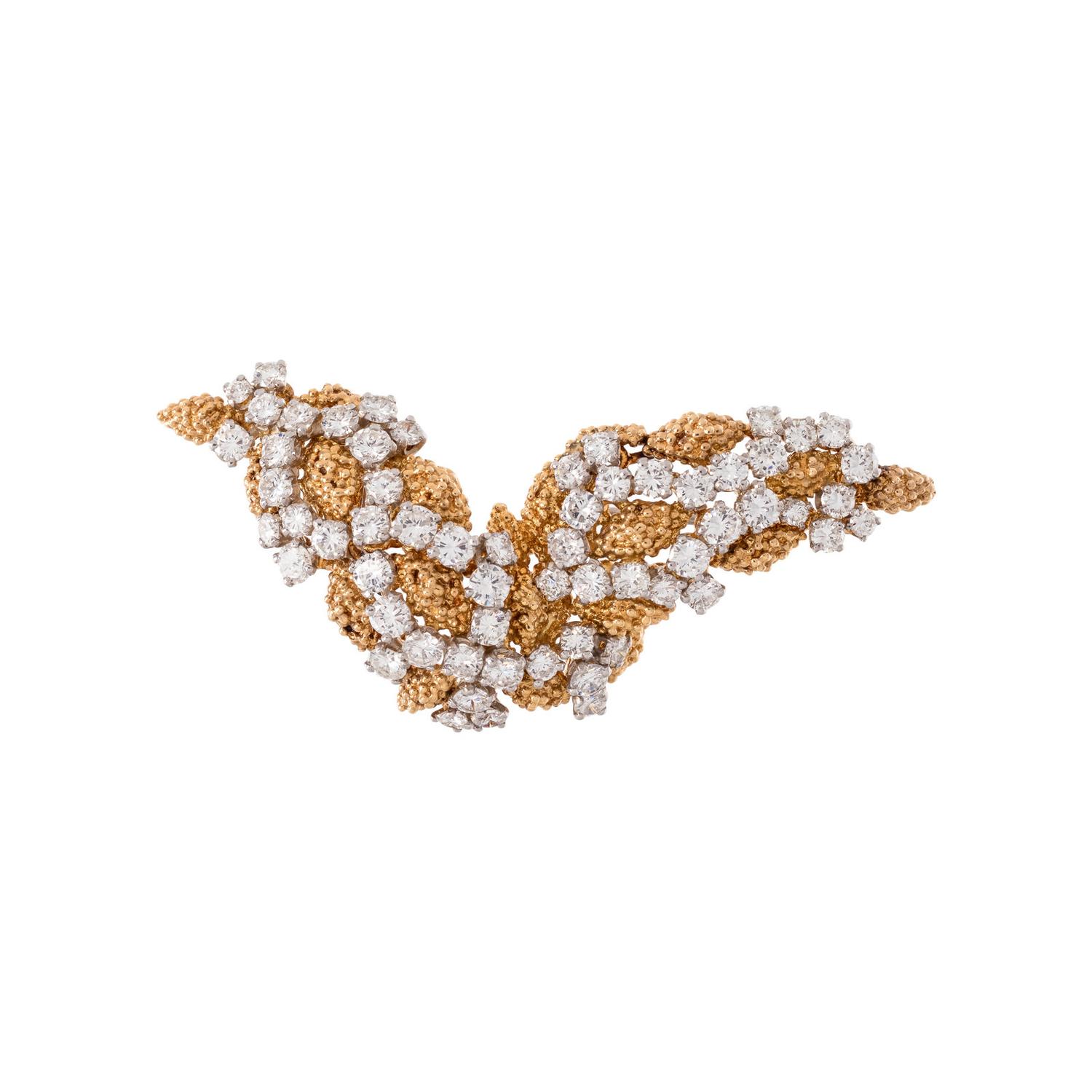VAN CLEEF & ARPELS, YELLOW GOLD AND DIAMOND BROOCH, CIRCA 1963