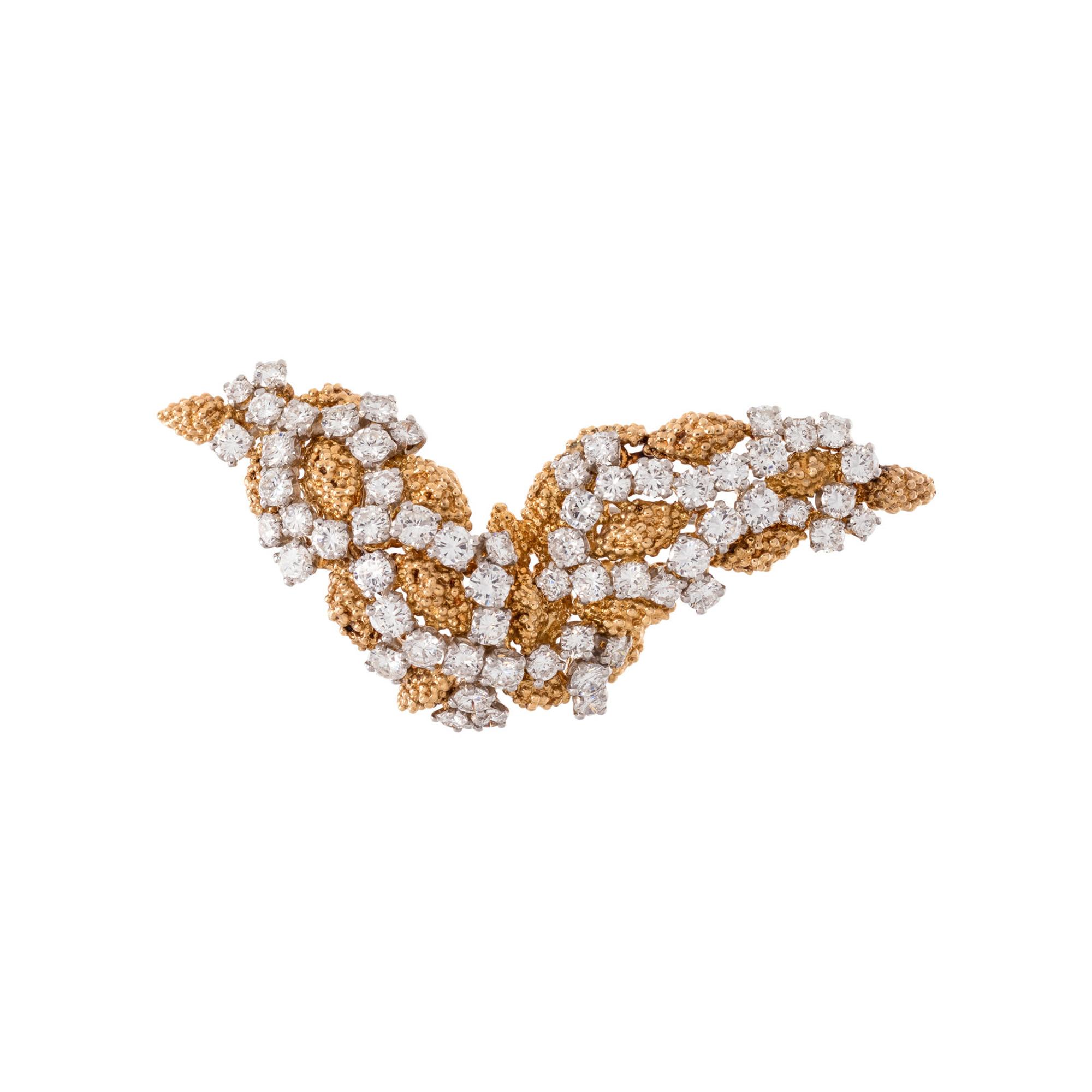 VAN CLEEF & ARPELS, YELLOW GOLD AND DIAMOND BROOCH, CIRCA 1963