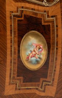 A Pair of Louis XV Style Gilt Bronze Mounted Tulipwood Vitrine Cabinets