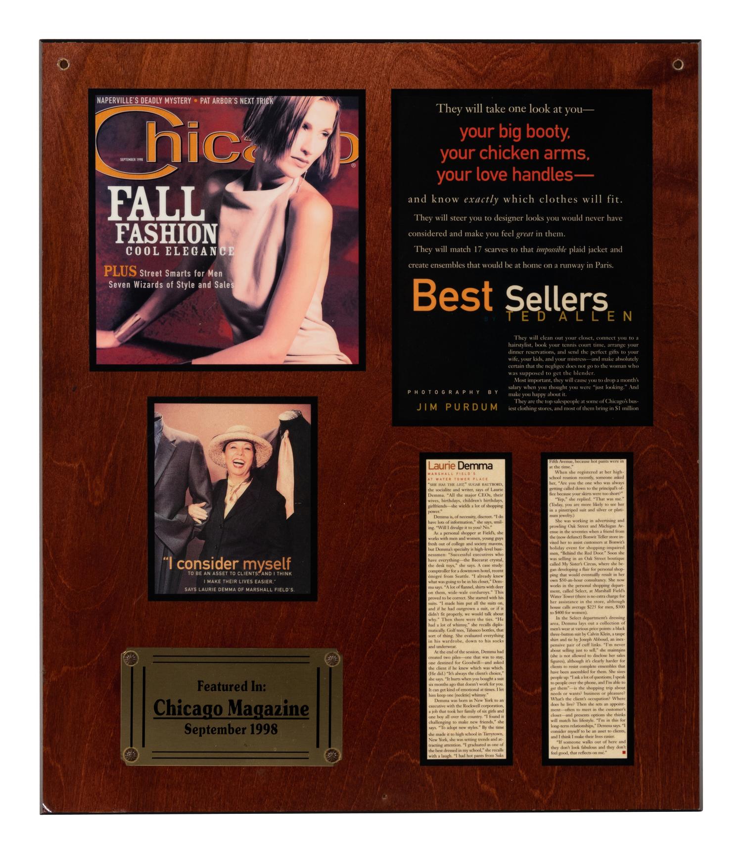 A Group of Nine Dining Awards and Honors Formerly Displayed at Mike Ditka’s Restaurant