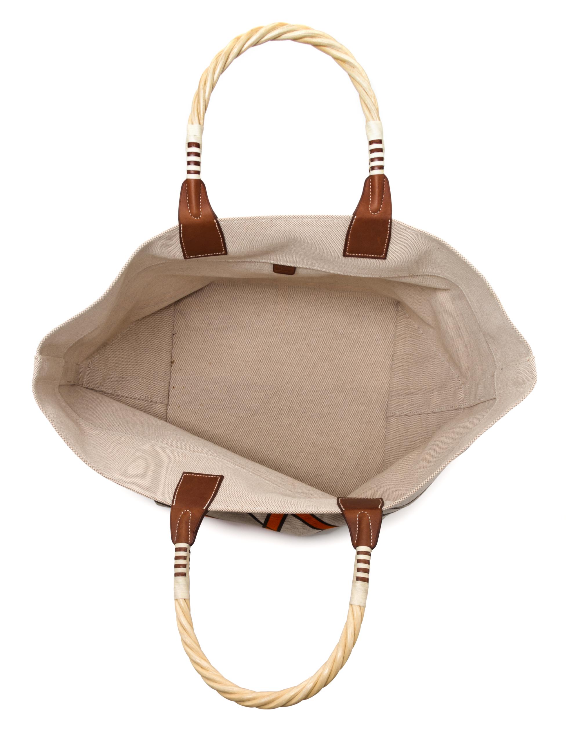An Hermes Steeple Toile Tote Bag, 22" x 12" x 12".