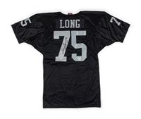 A Group of Howie Long Signed Autograph Items Featuring a Game Model Raiders Jersey