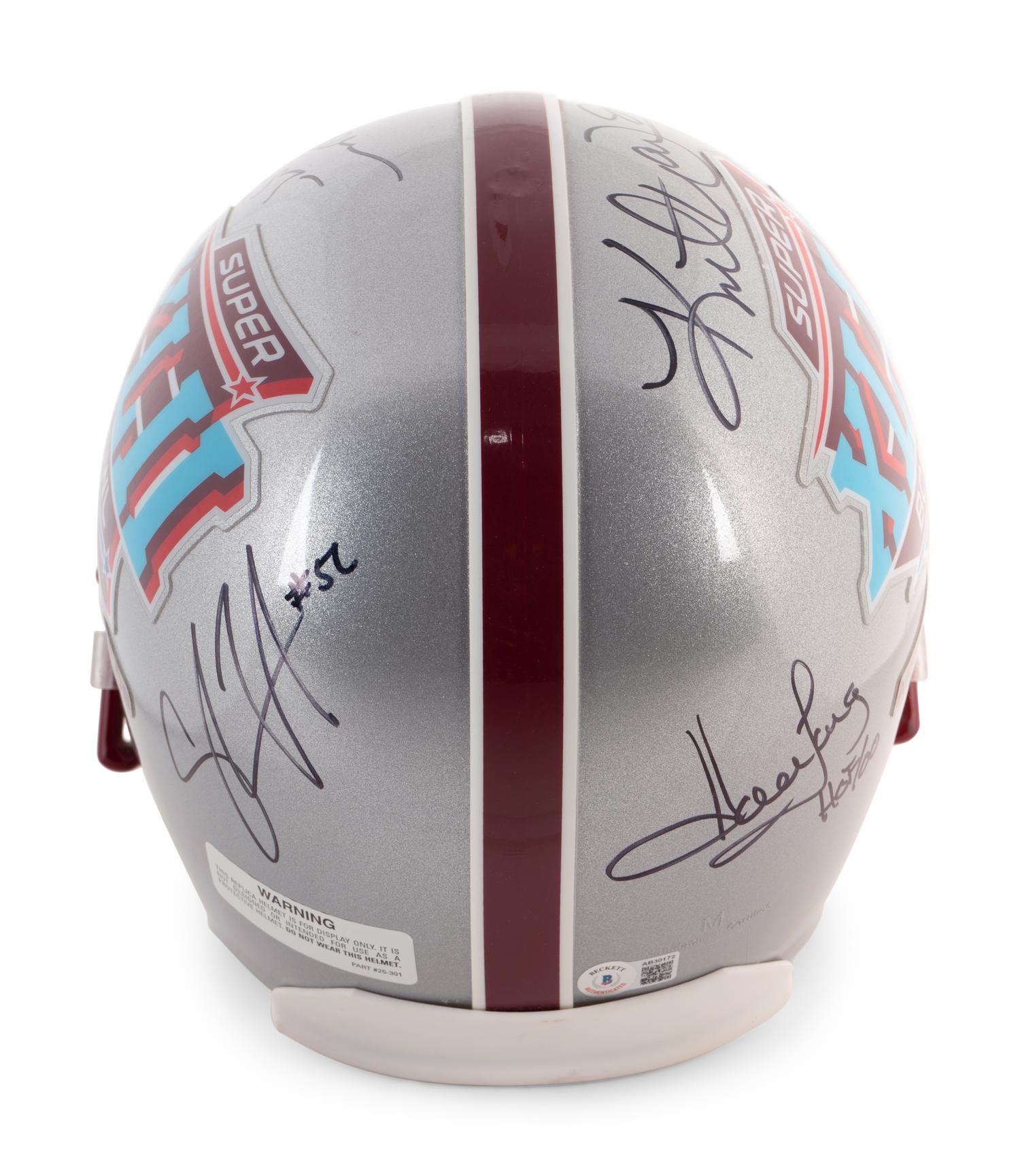 A Super Bowl XLVI 2008 Multi Signed Helmet Including Peyton Manning, Joe Montana and Junior Seau (Beckett Authentication Services BAS Certified),